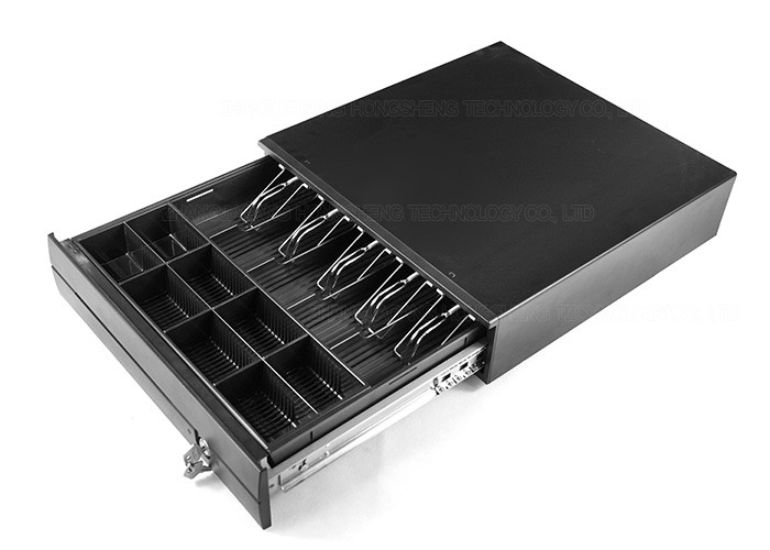 Ivory / Black EC 410 Cash Drawer With USB Interface Metal Money Box 410E