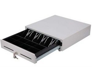 China White POS / ECR Manual Cash Drawer , Portable Lockable Cash Box With Slot factory