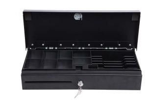 Metal Compact Cash Register / Lockable Cash Drawer 170A With 6 Adjustable Compartments